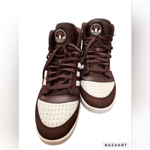ADIDAS Maroon, Cream and White Top Ten Shoes